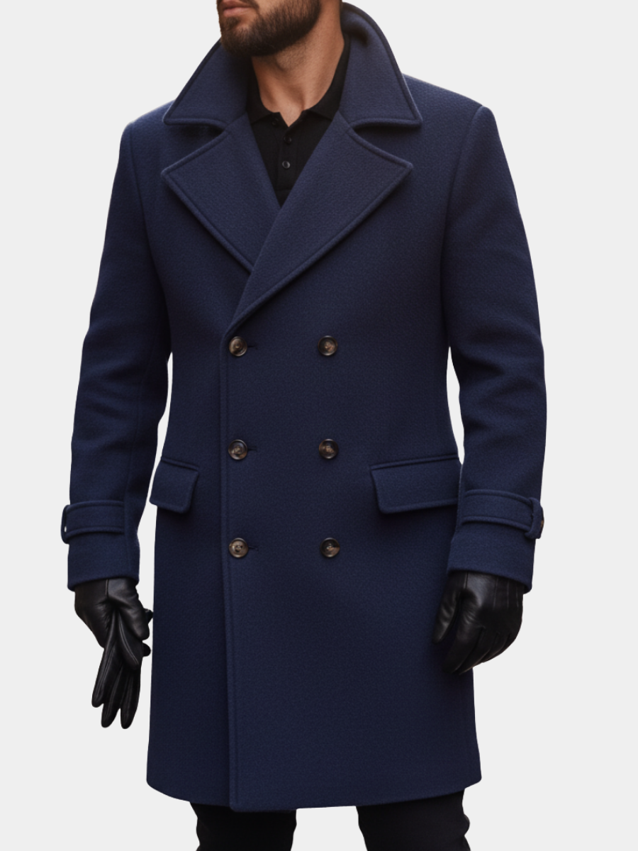 Manteau classique aspect lainage à revers
