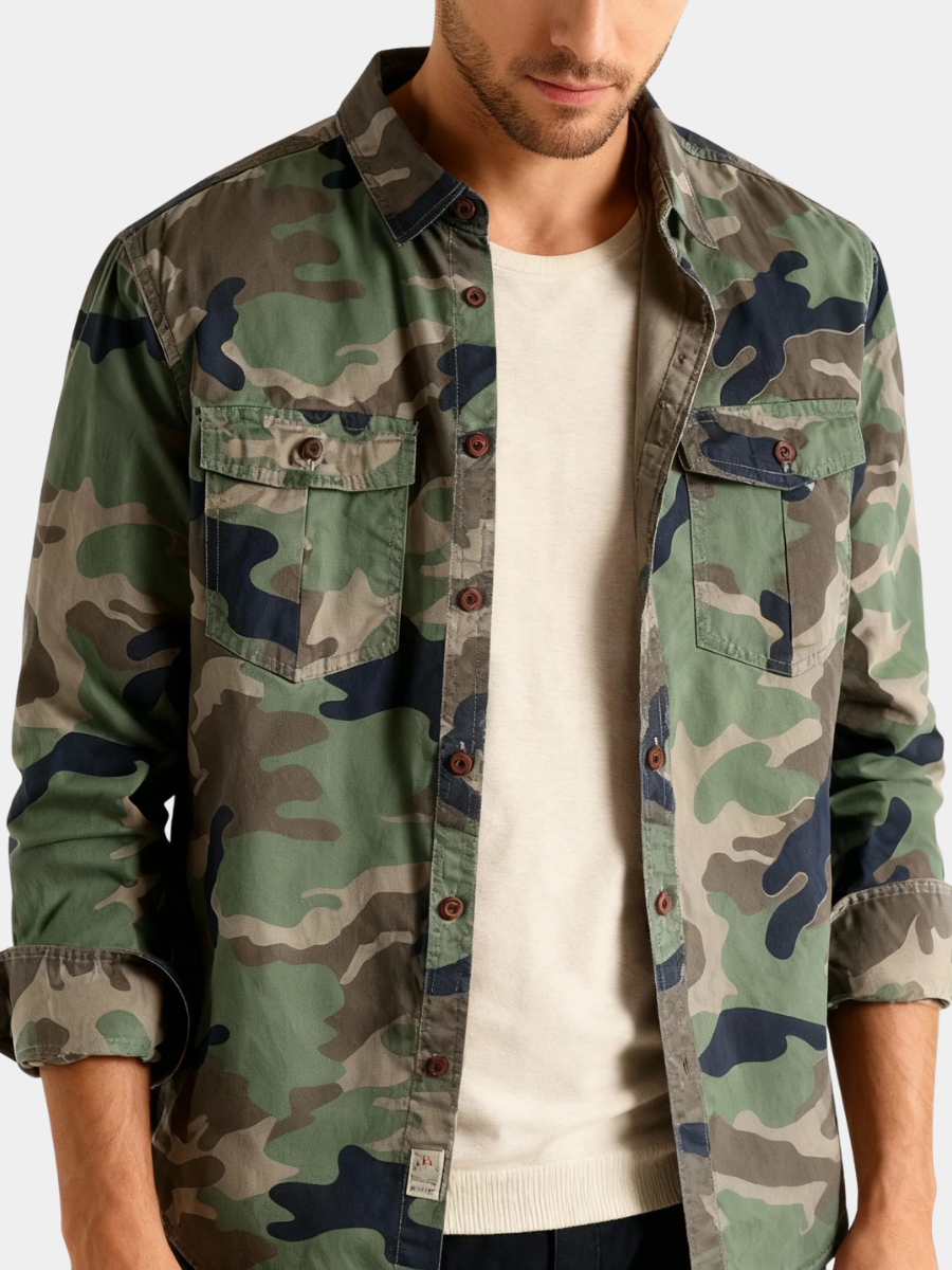 Veste à motif camouflage estompé