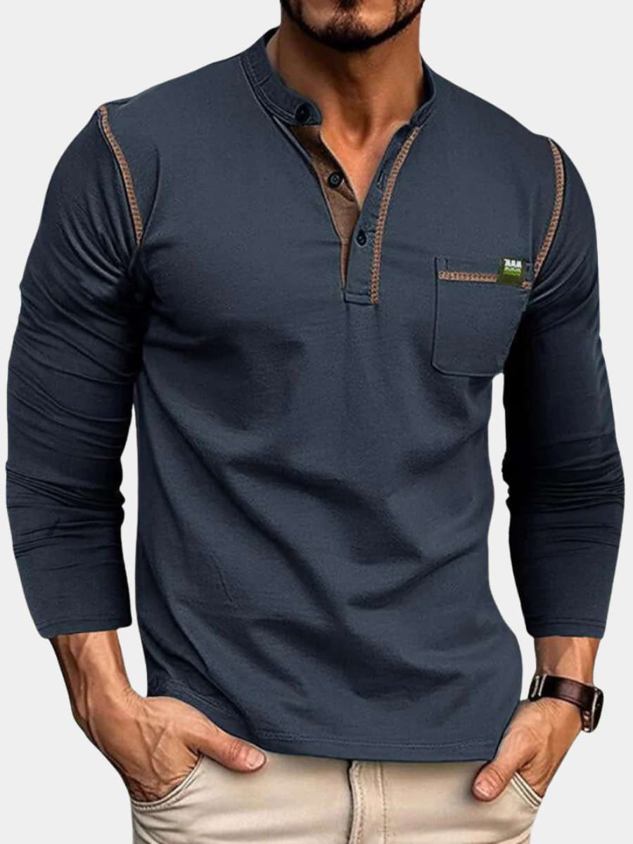 Chemise manches longues poche poitrine