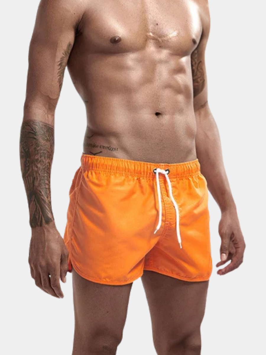 Short de bain court taille cordon