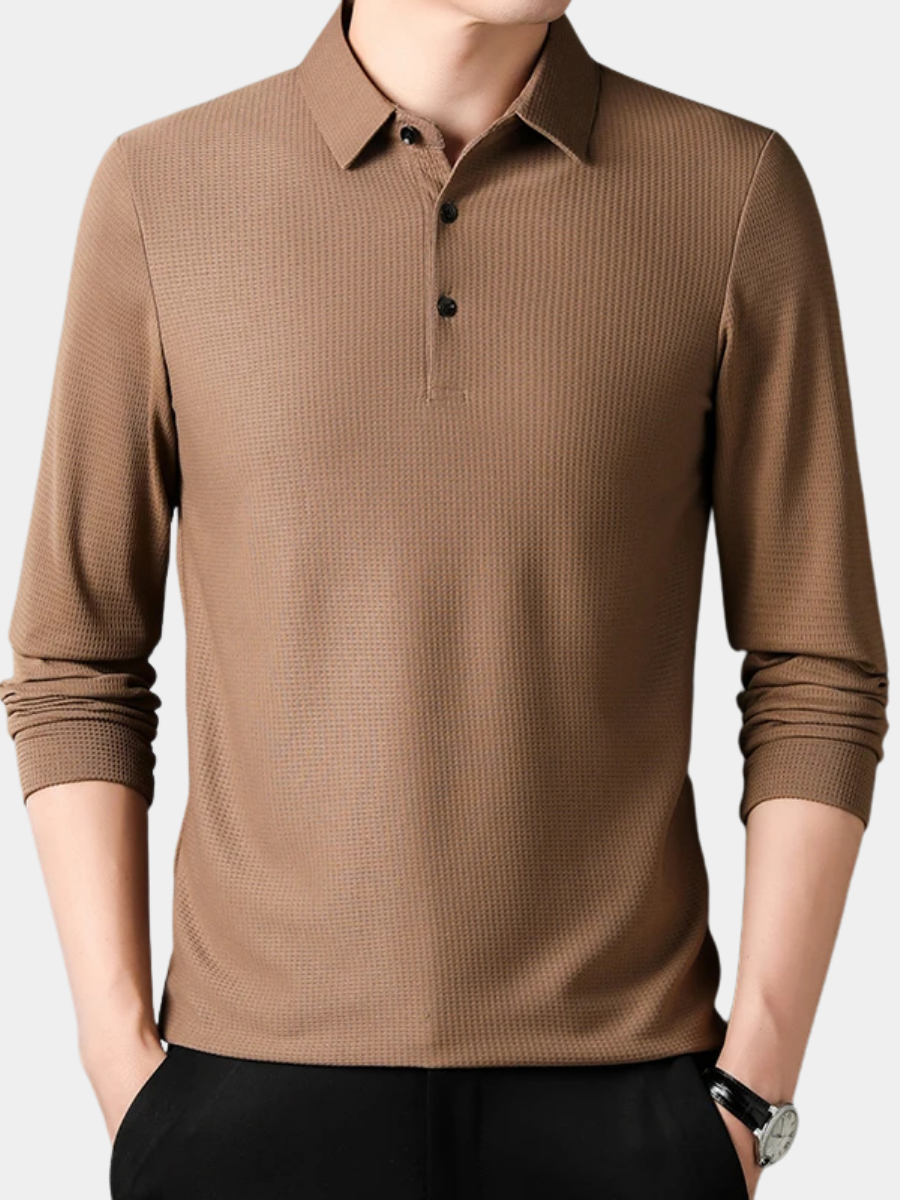 Polo en maille à manches longues