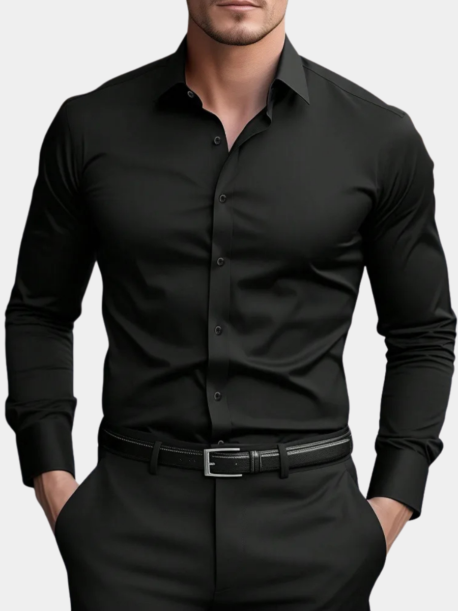 Chemise unie à manches longues