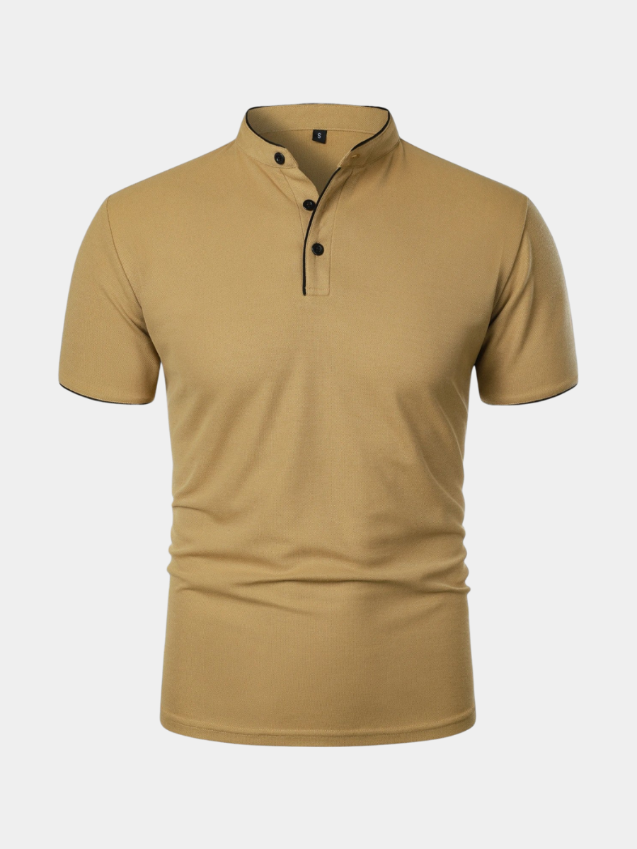 Polo sans col encolure souple