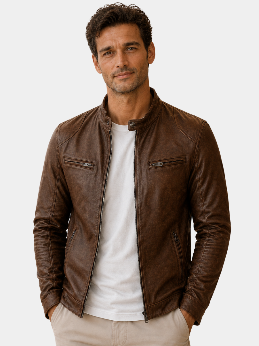 Veste rider esprit motard texturée