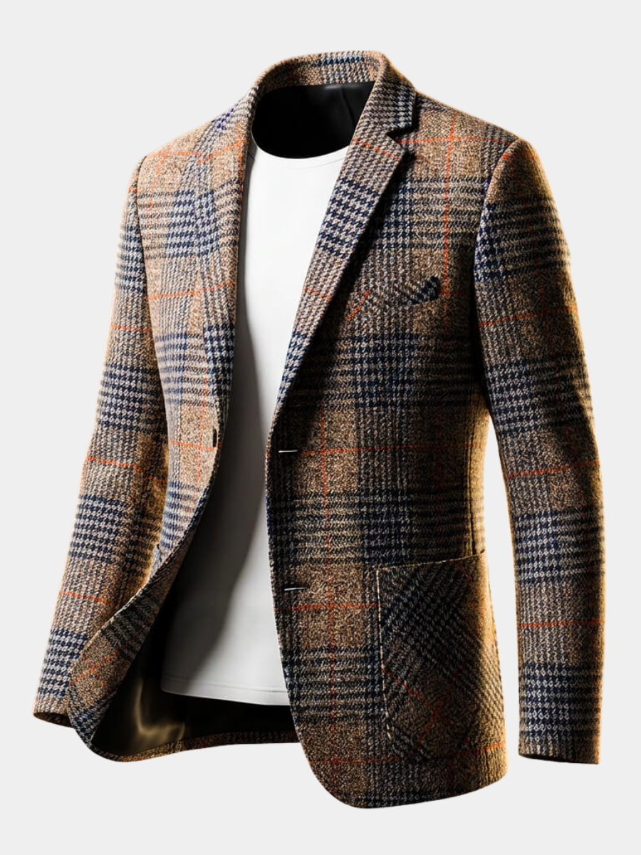 Blazer pied-de-poule à deux boutons