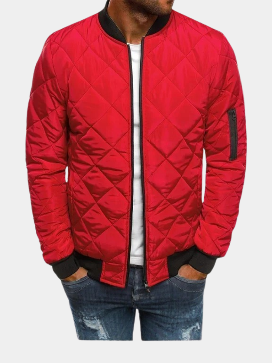 Blouson léger matelassé à losanges zippé