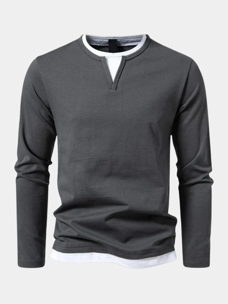 Pull col V en maille fine