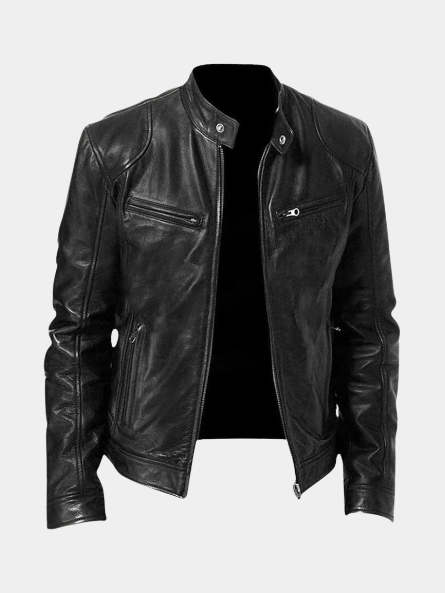 Veste en cuir haut de gamme coupe élégante homme – Chaussée-d'Antin