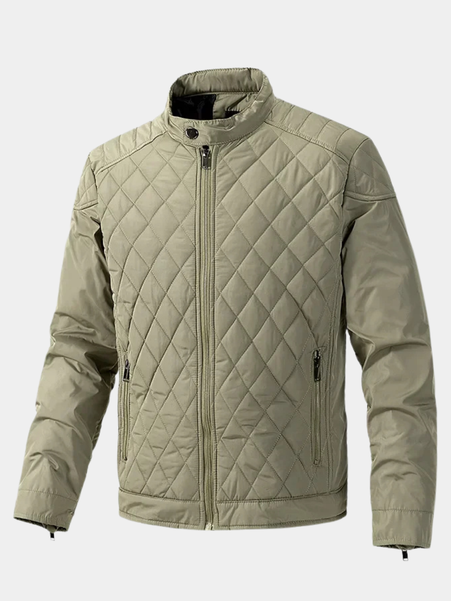 Veste matelassée losanges zippée col montant