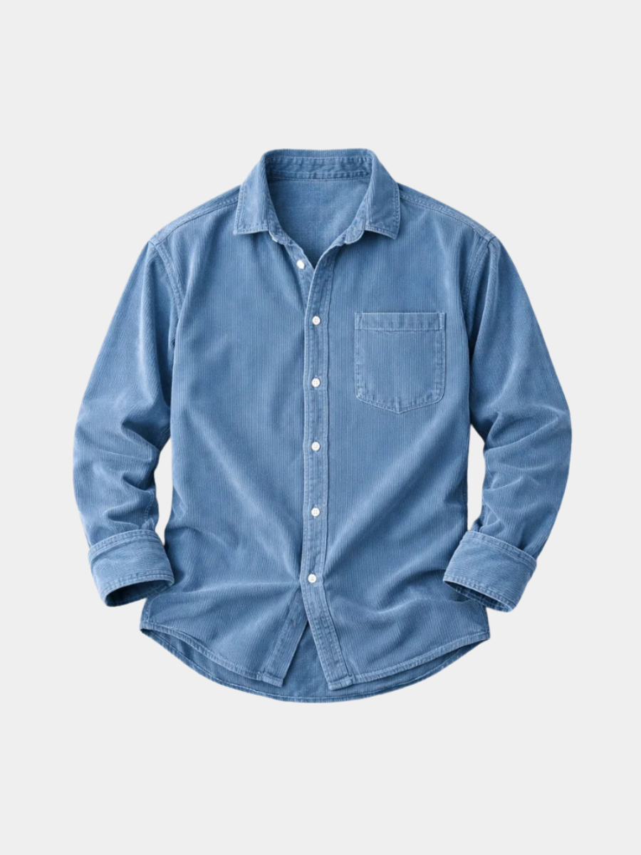 Chemise en velours côtelé avec poche