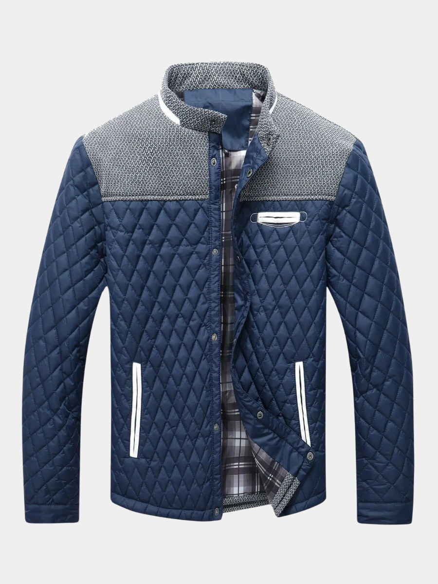 Veste matelassée en losanges col contrasté