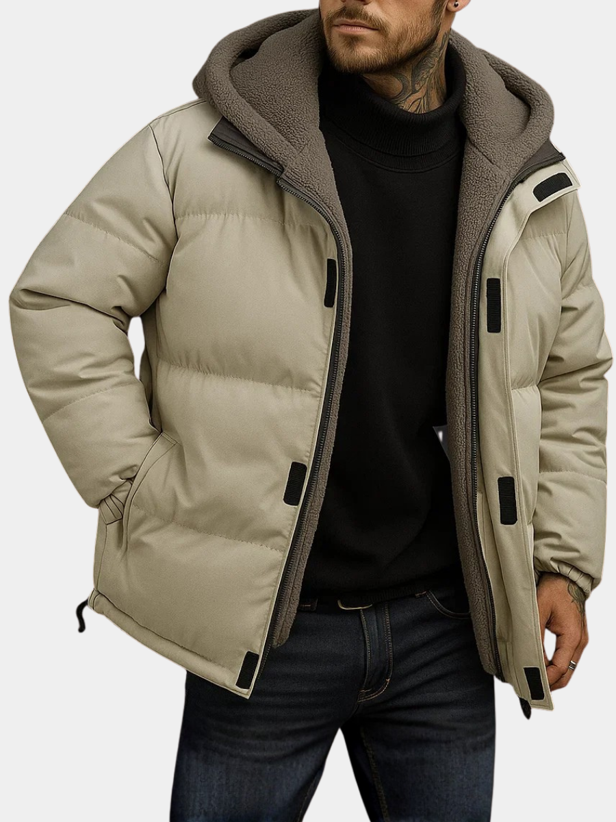 Veste rembourrée à capuche doublée peluche