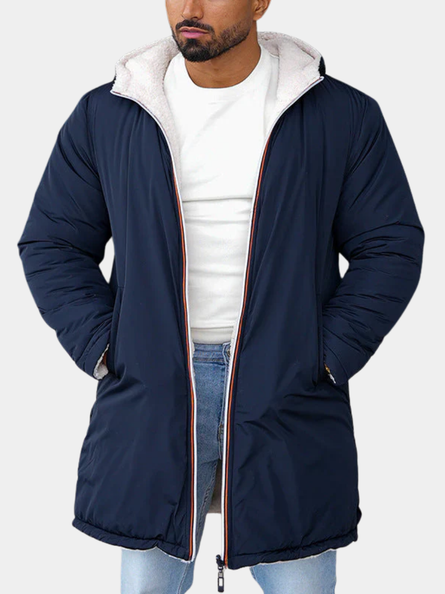 Parka réversible à capuche face peluche