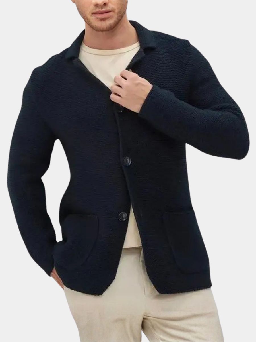 Cardigan en maille col à revers boutonné