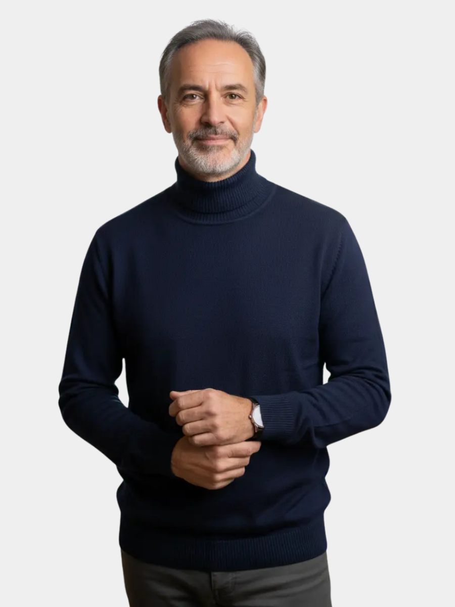 Pull col roulé en maille fine