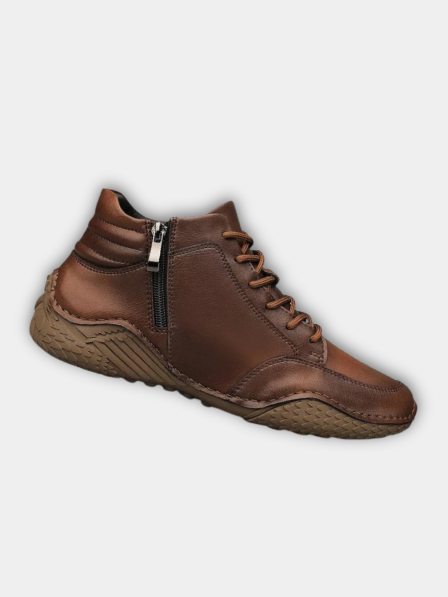 Bottines effet cuir mat à zip latéral