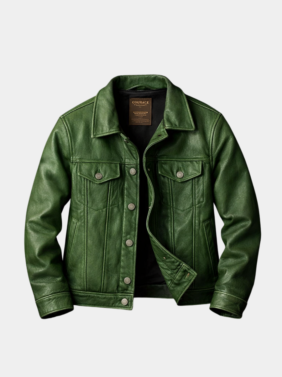 Veste rider zippée finition patinée