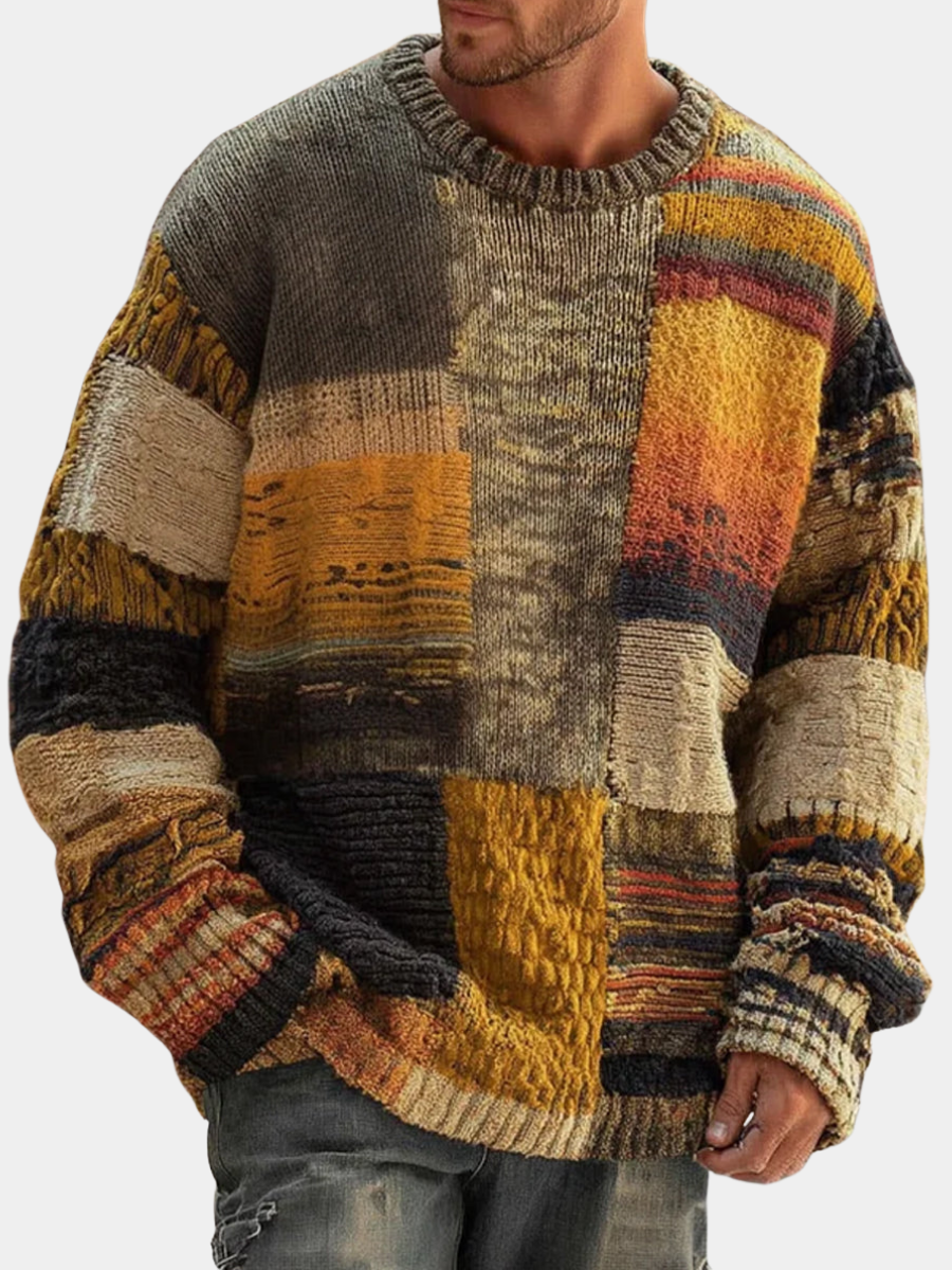 Pull en maille à motif abstrait