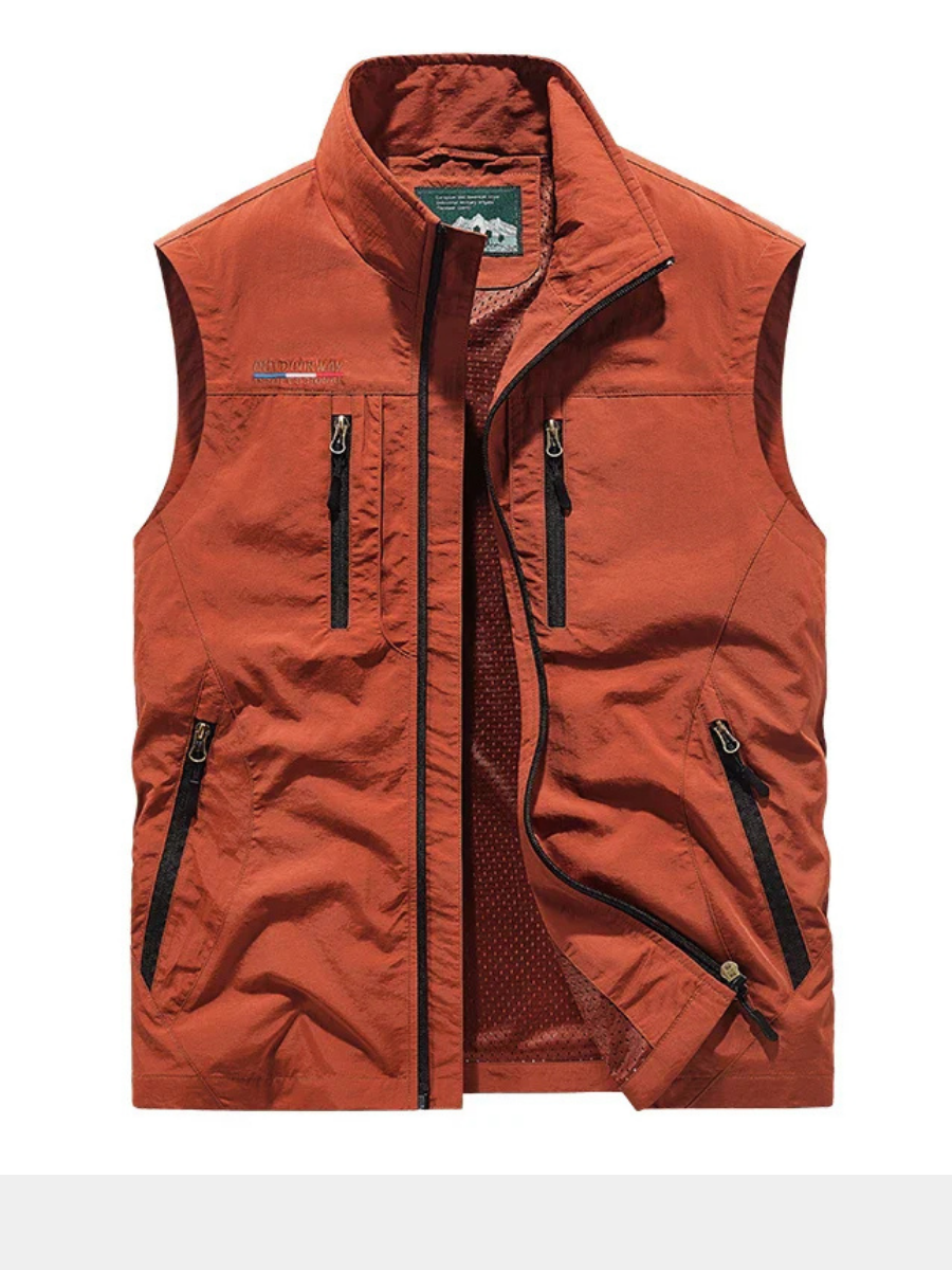 Gilet sans manches technique de randonnée coupe libre à poches homme – La Réole