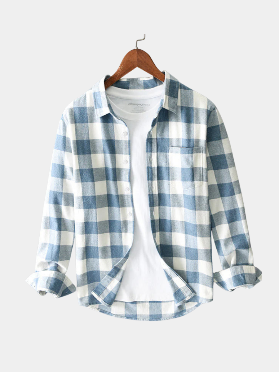 Chemise à carreaux avec poche poitrine
