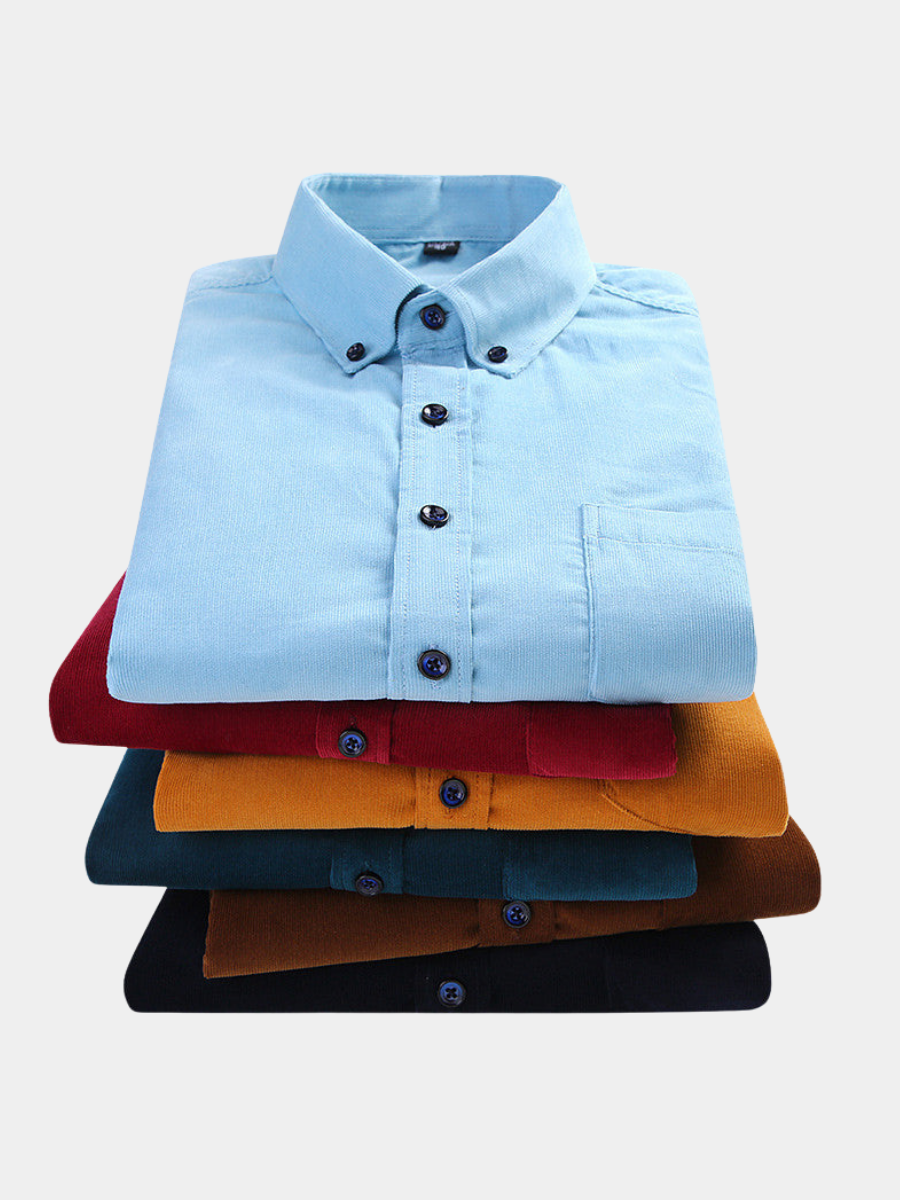 Chemise en velours côtelé fin
