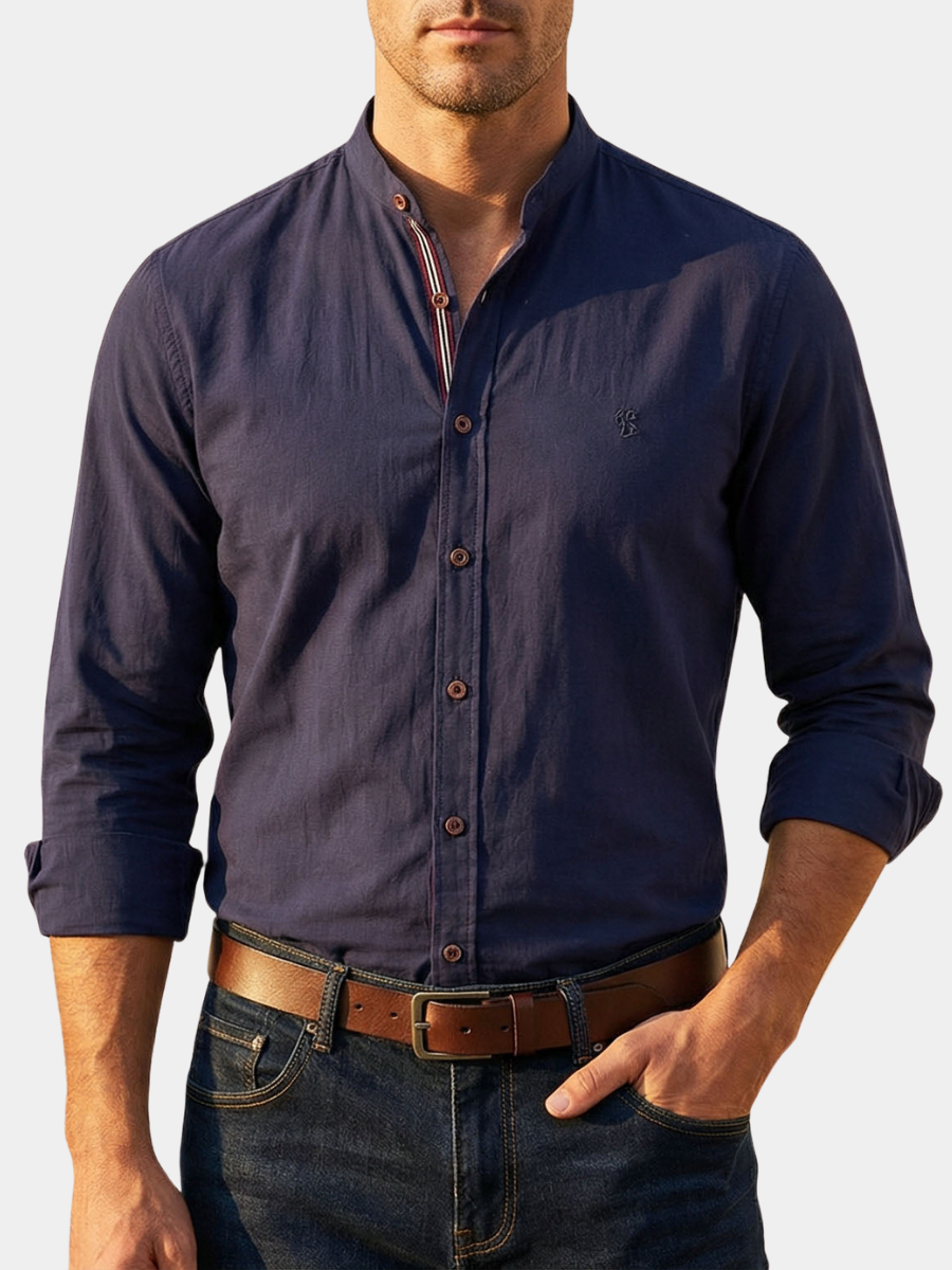 Chemise col mao boutonnée
