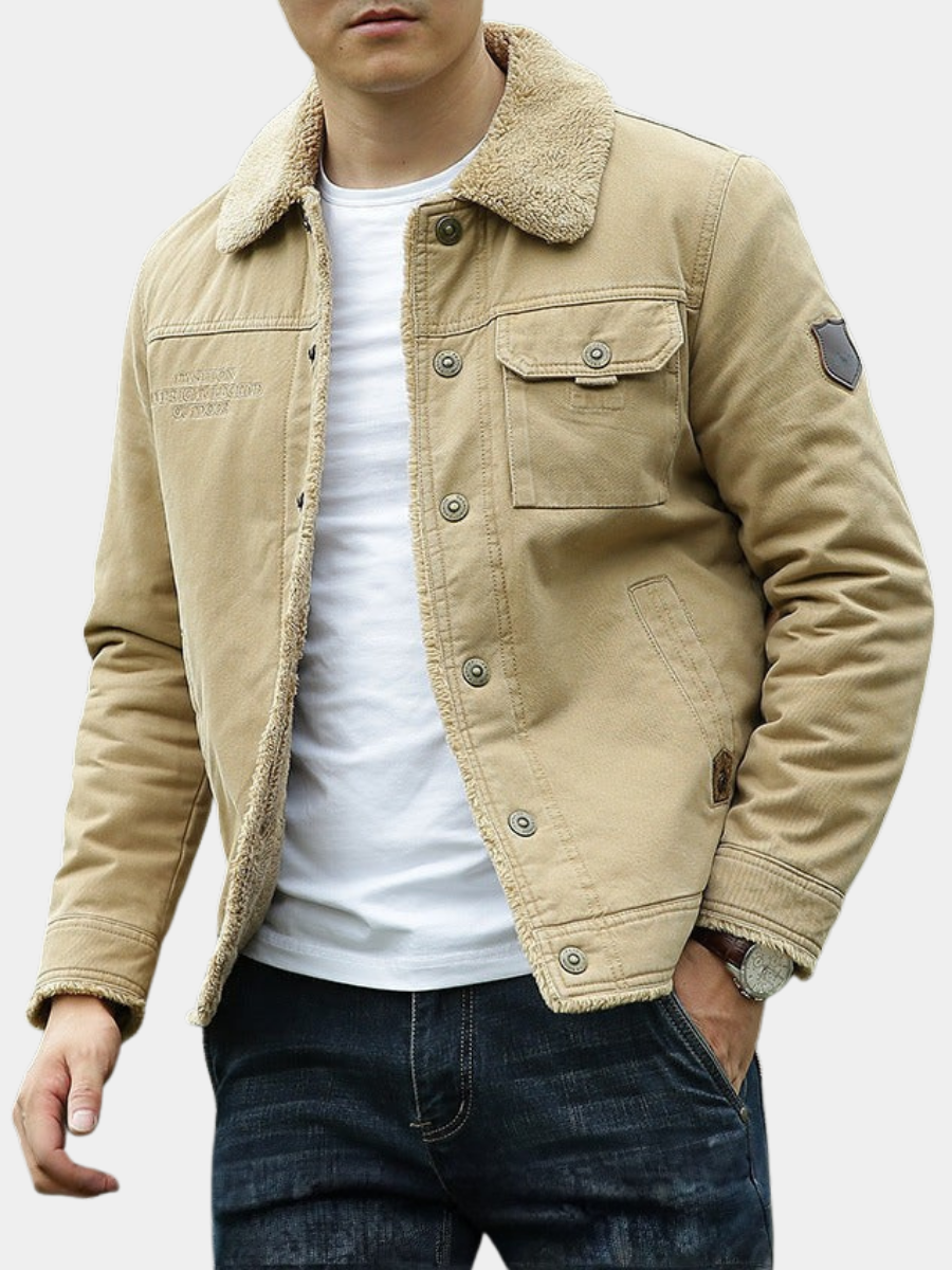 Veste workwear boutonnée doublée peluche