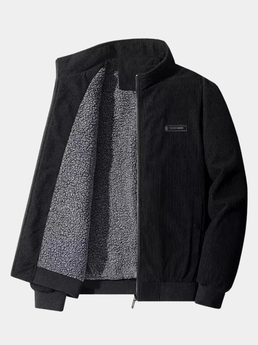 Veste aspect velours côtelé doublée