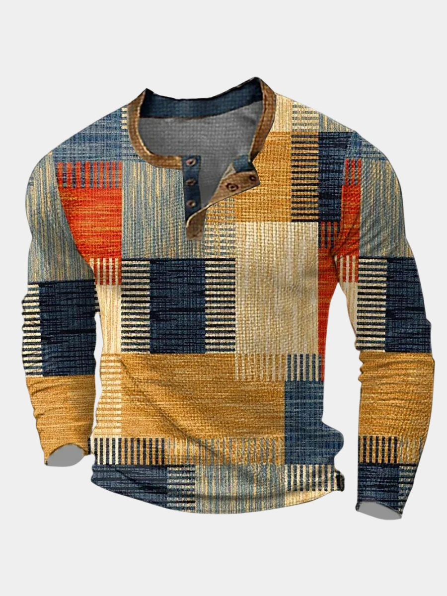 Chemise patchwork colorée manches longues