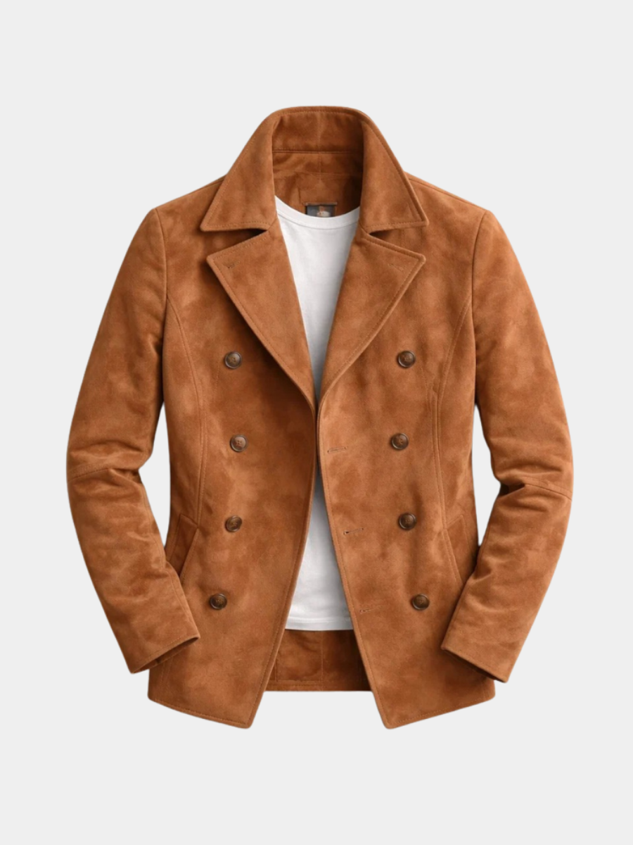 Manteau croisé à col cranté