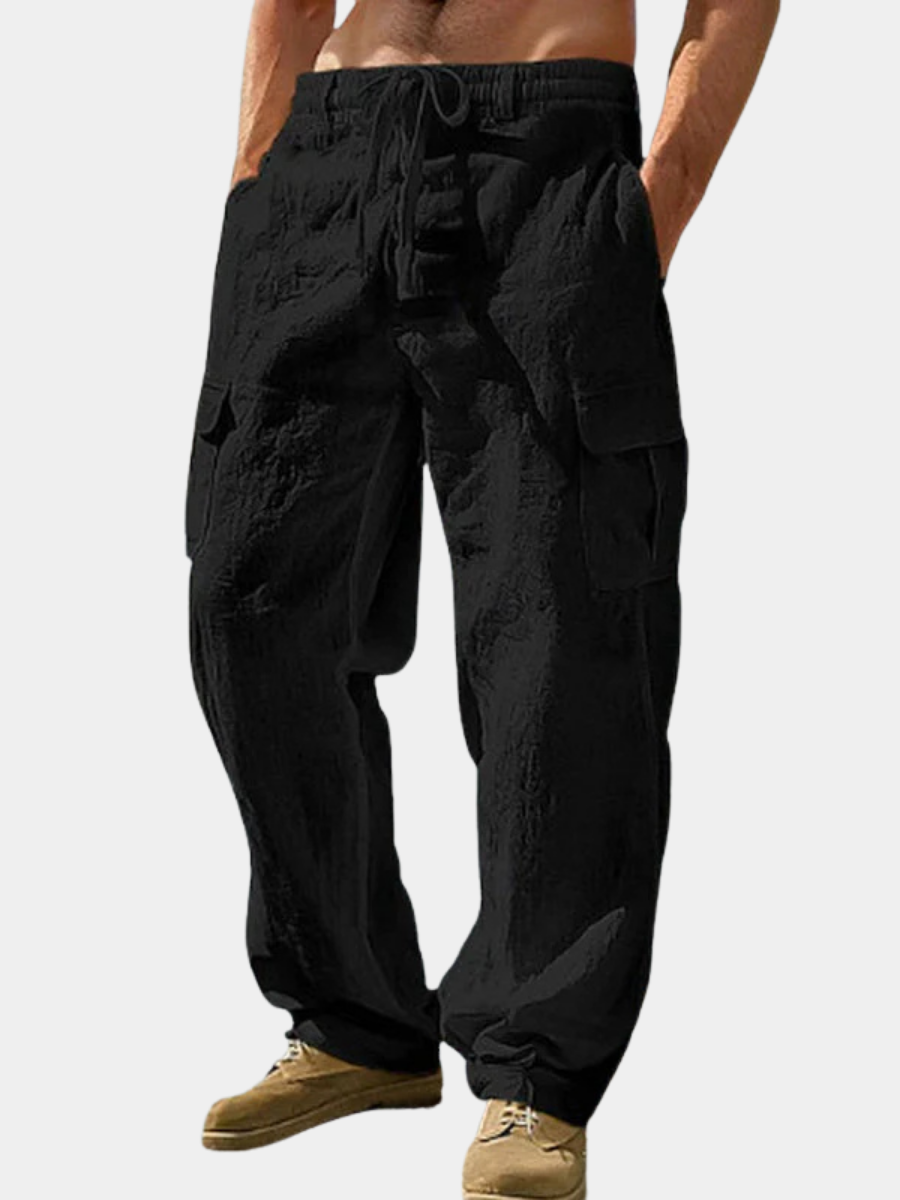 Pantalon cargo léger taille à cordon