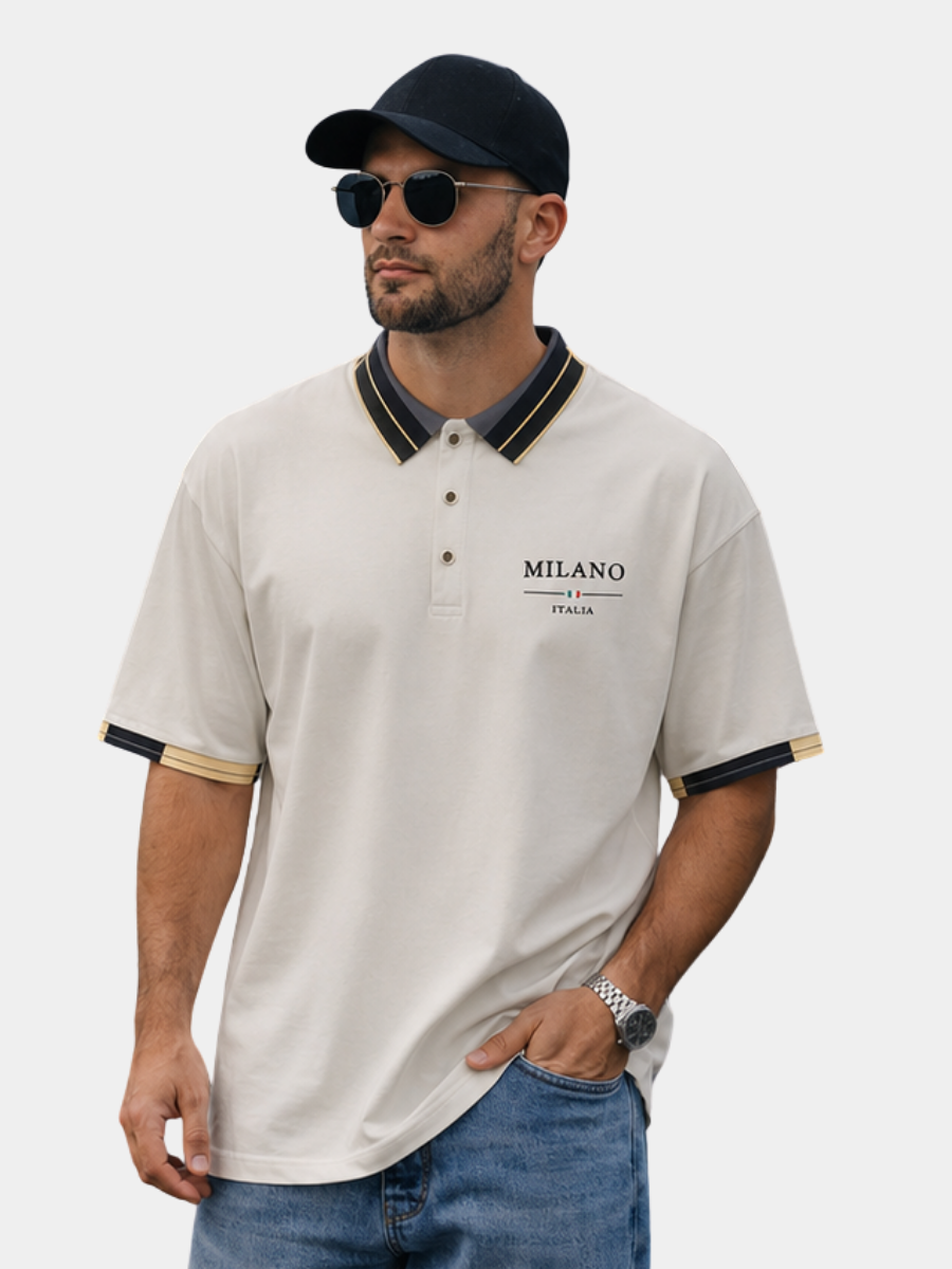 Polo maille aérée à col boutonné