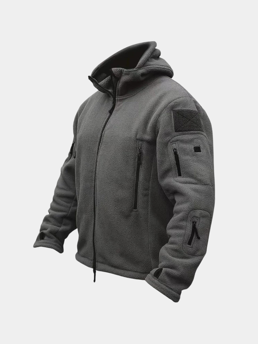 Veste polaire zippée à capuche multipoches