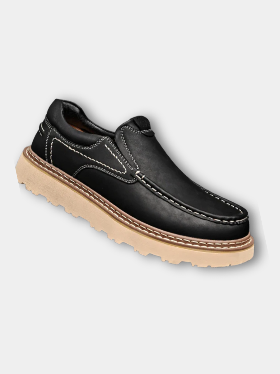 Mocassins effet cuir à coutures apparentes