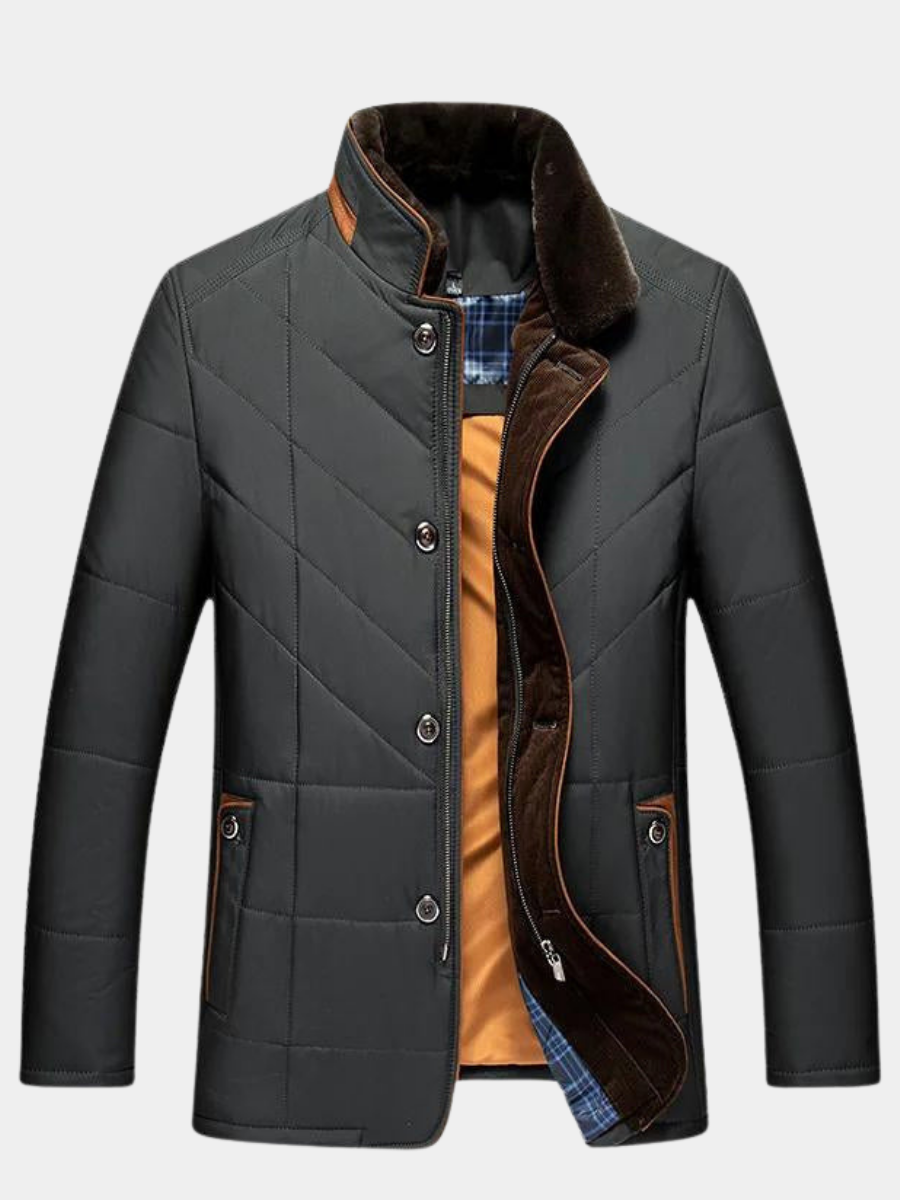 Veste matelassée à col effet fourrure