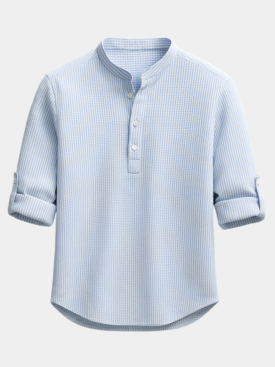Chemise en coton et lin coupe droite au chic discret homme – Fayence
