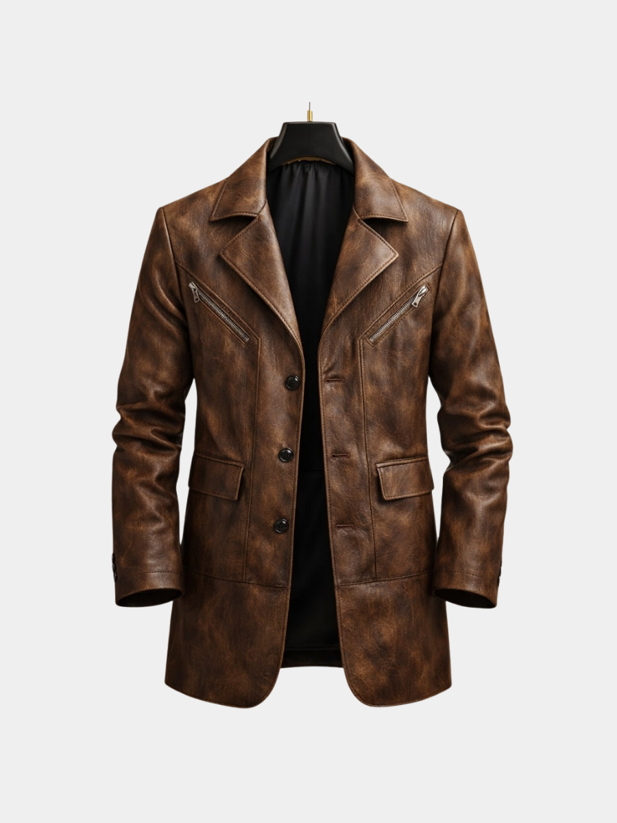 Veste marron à empiècements structurés