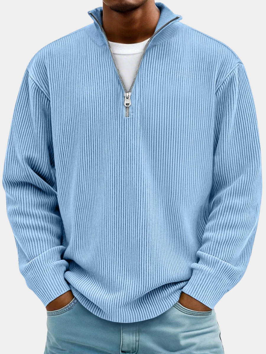 Pull zippé en maille coupe confortable au style intemporel homme – Vence