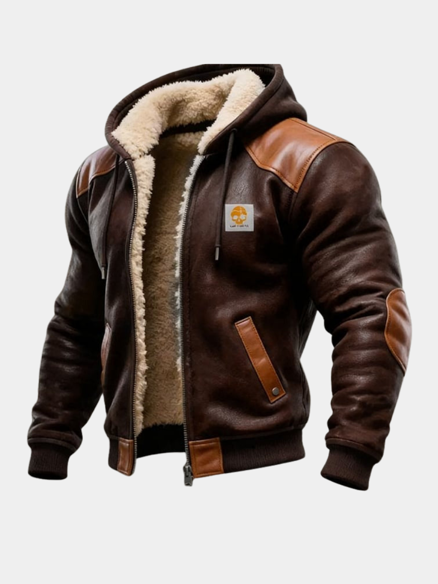 Veste vintage en daim à capuche au style intemporel homme – Beethoven