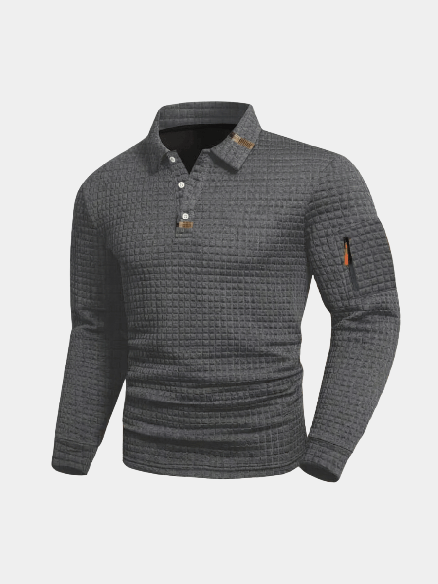 Polo matelassé manches longues poche zippée