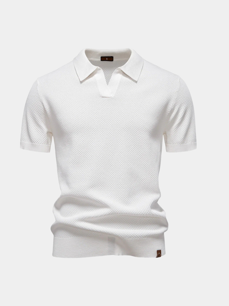 Polo en maille texturée