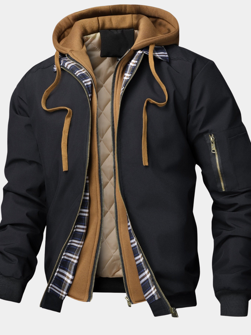 Blouson bomber rembourré à capuche
