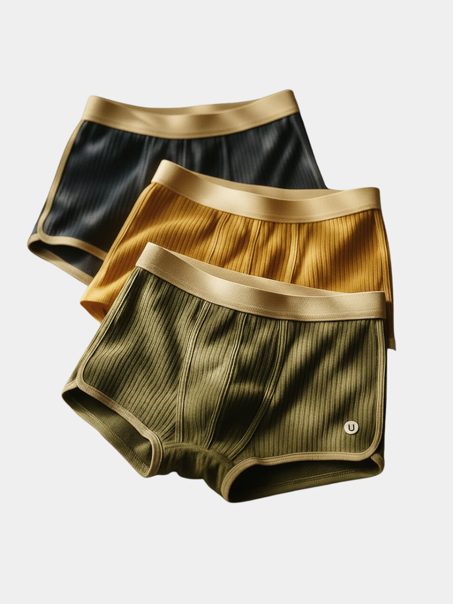 Lot de 3 boxers en coton biologique respirant au style intemporel homme – Buci