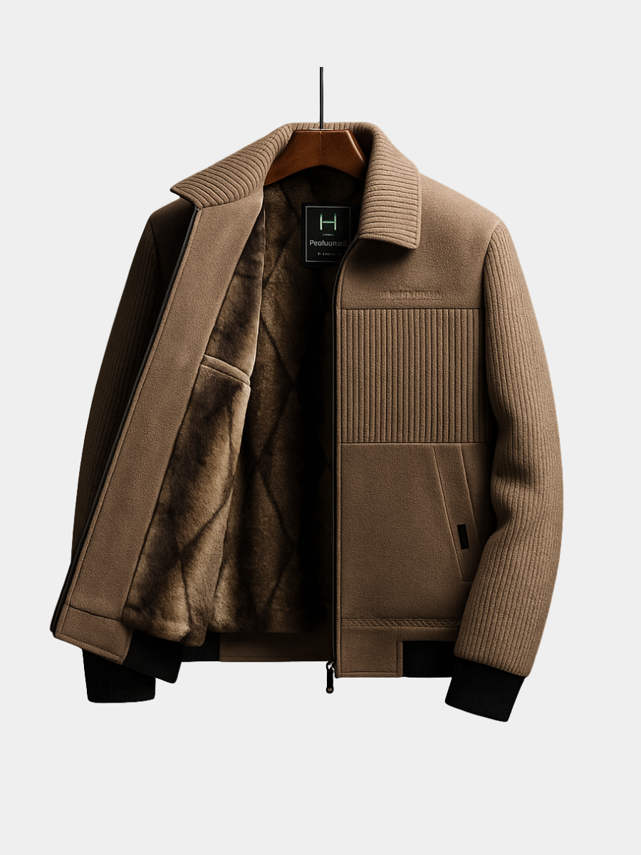 Veste zippée texturée doublée