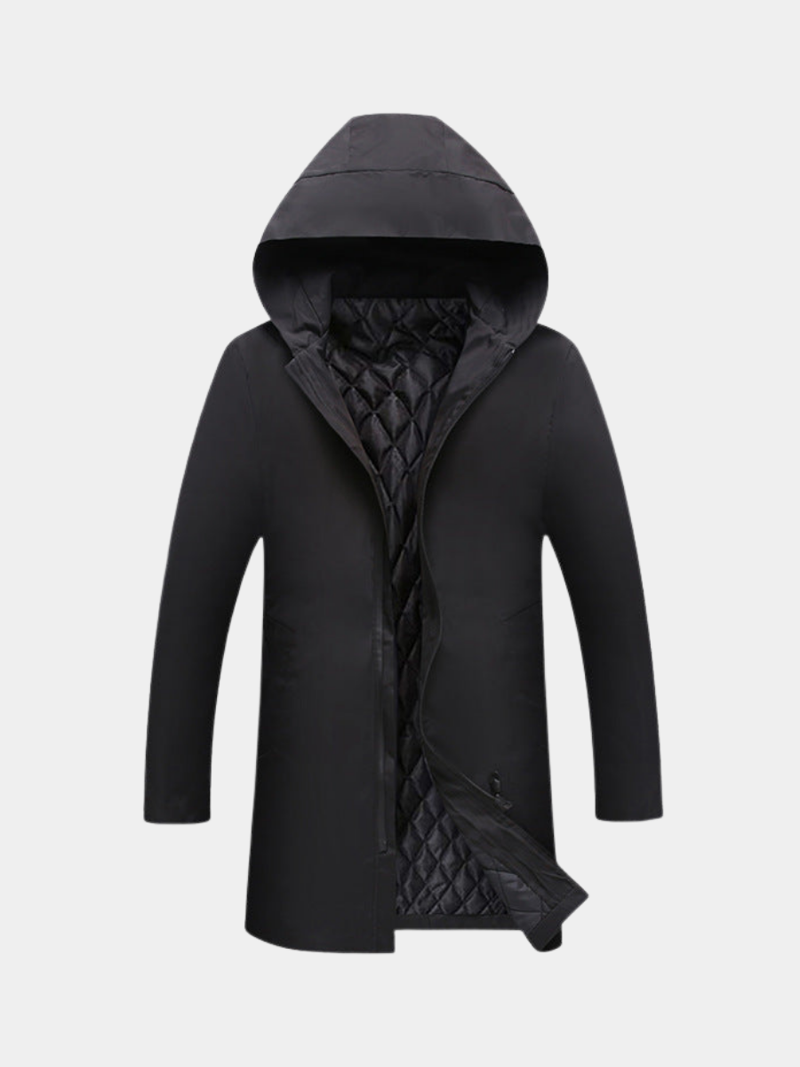 Manteau mi-long rembourré à capuche