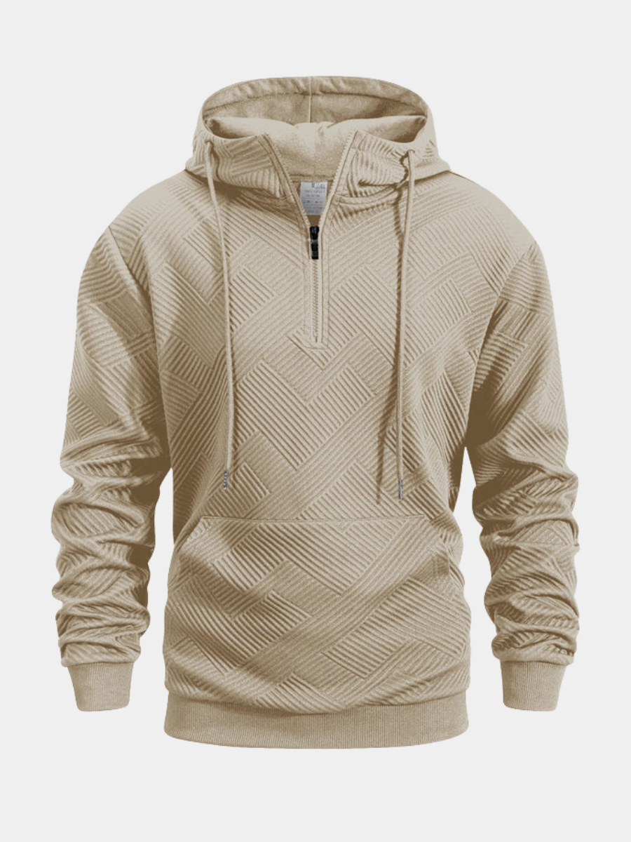 Sweat col zippé à motif en relief