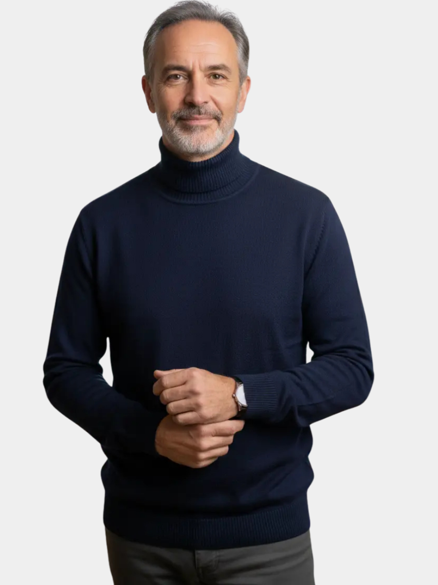 Pull col roulé en maille fine
