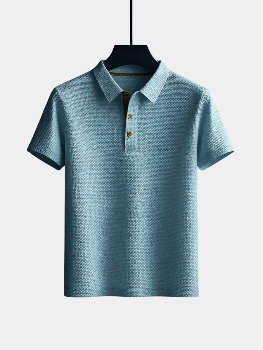 Polo aéré à patte trois boutons