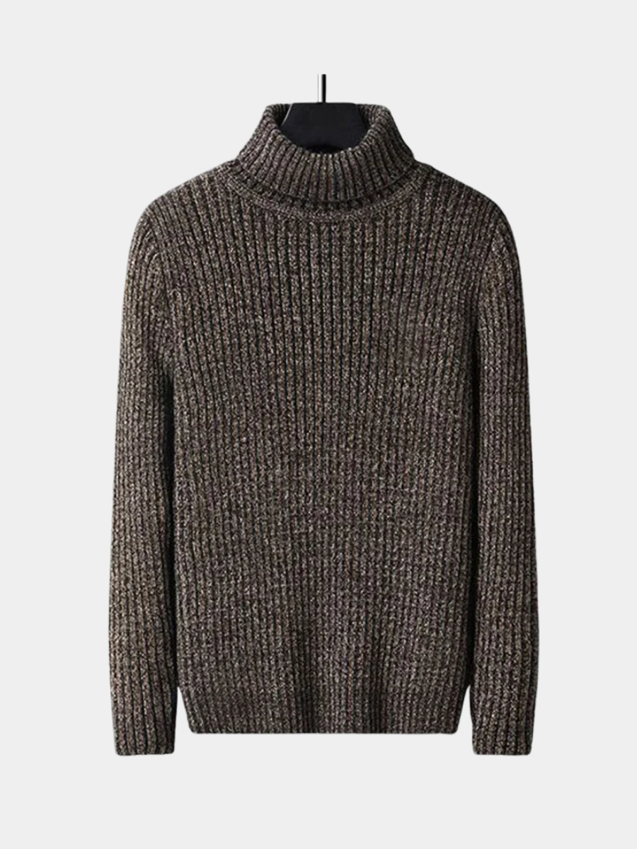 Pull col roulé en maille épaisse