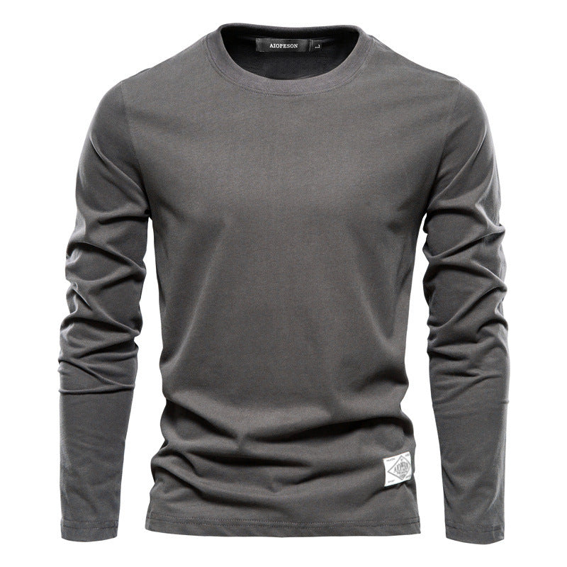 T-shirt manches longues col rond bleu marine